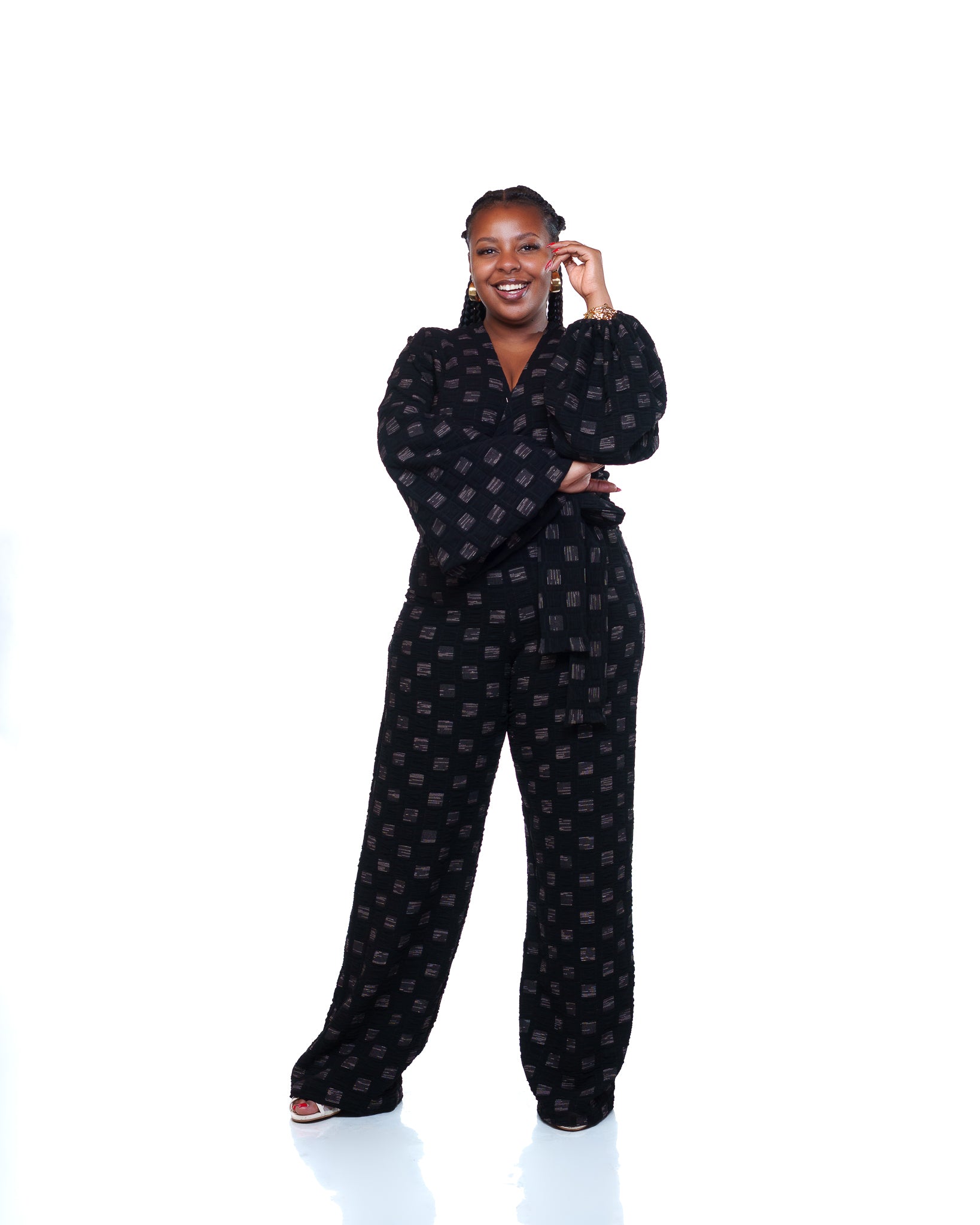 Fluid Wide-Leg Pants in Raven